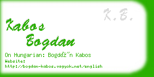 kabos bogdan business card